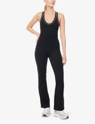 We Are Tala Omens Shadow Black Dayflex Built-in Support V-neck Racer Stretch-woven Vest Top Xl