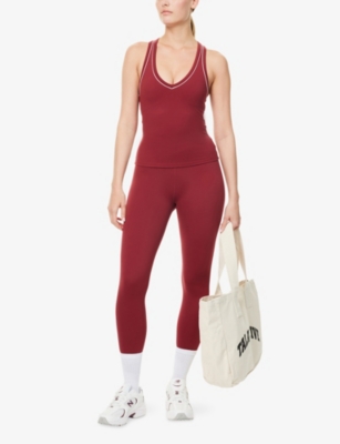 WE ARE TALA: DayFlex Built-in Support V-Neck Racer Stretch-Woven Vest Top