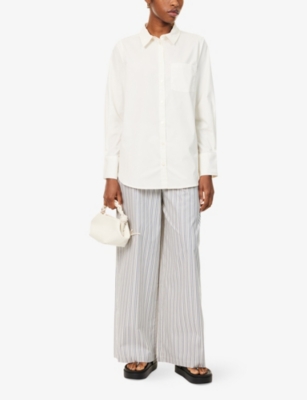 WE ARE TALA: Oversized Long-Sleeve Cotton Shirt