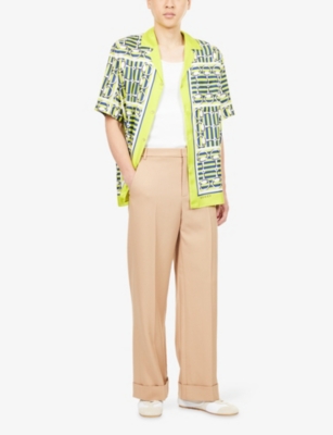 GUCCI: Horsebit Short-Sleeves Silk Shirt