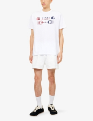 GUCCI: Logo-Print Short-Sleeve Cotton T-Shirt