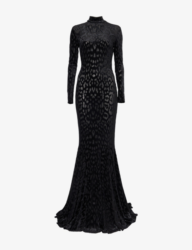 Leopard Burnout Velvet Maxi Dress