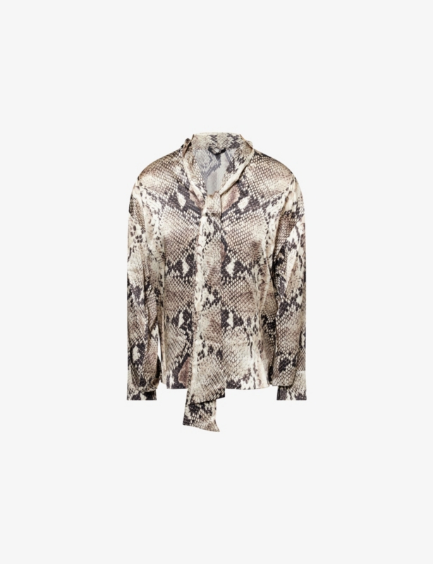 Long-Sleeves Printed Silk Shirt