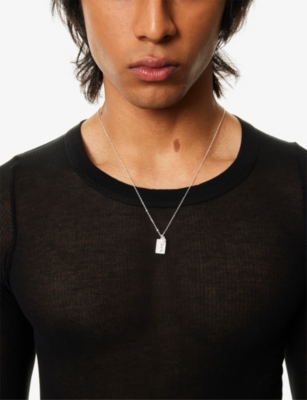 Commonlines Mens St Michael Polished Sterling-silver Necklace