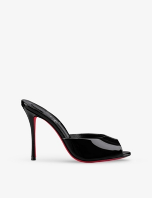 Dolly 100 Patent-Leather Heeled Mules