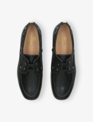 VALENTINO GARAVANI: Palm Avenue Leather Boat Shoes