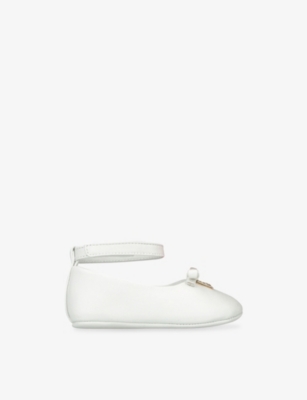Dolce & Gabbana White Baby Branded Patent-leather Ballet Flats Eur 20 / 4 Uk In White