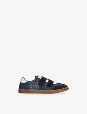 Dolce & Gabbana Suede-blend Dg Sneakers In Blue