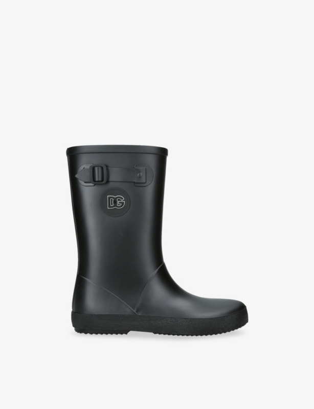 Kids' Logo-Patch Rubber Rain Boots