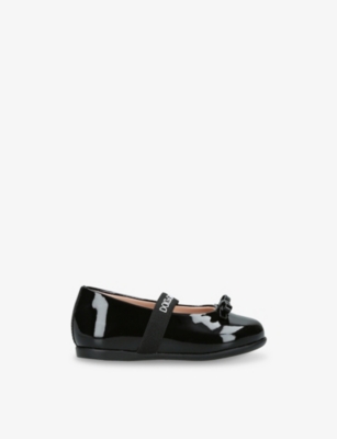 DOLCE & GABBANA: Bow Patent-Leather Ballerina Shoes