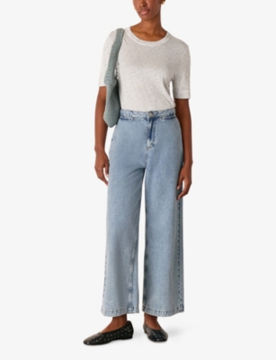 WHISTLES: Rosa Double-Trim Regular-Fit Striped Cotton T-Shirt