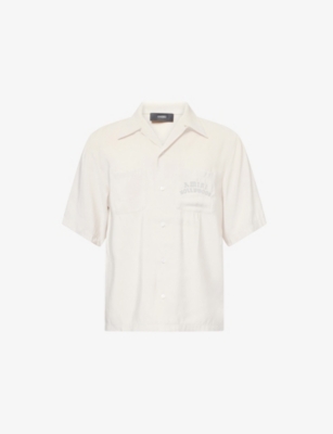 AMIRI: Hollywood Printed-Text Woven Bowling Shirt