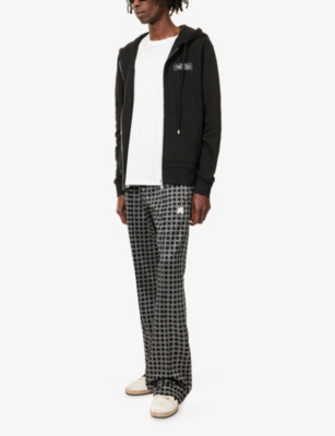Amiri Mens Black Spirit Zip Brand-print Cotton-jersey Hoody Xl In Black