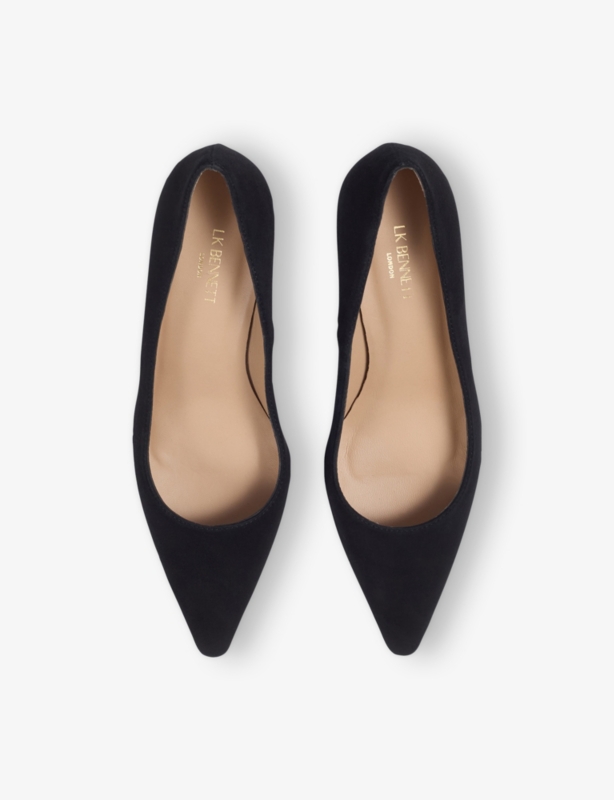 New Ava Suede Pointed Kitten Heel Court