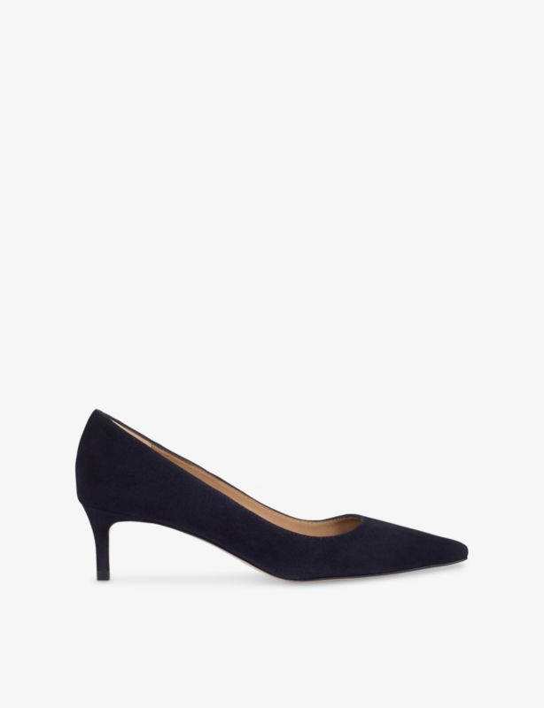 New Ava Suede Pointed Kitten Heel Court