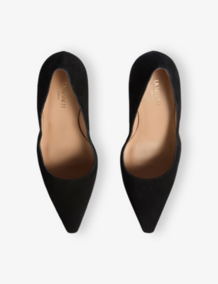 Lk Bennett Womens Bla-black Fern Suede Courts Eur 37 / 4 Uk