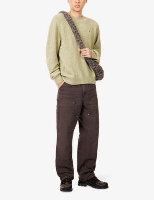 Carhartt Double Knee Wide-leg Organic Cotton-canvas Carpenter Trousers In Brown