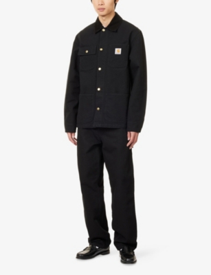 Carhartt Mens Black / Black Michigan Patch-pocket Loose-fit Denim Coat Xl In Black