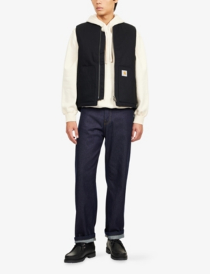 Carhartt Mens Black Classic Logo-embroidered Cotton Vest In Black
