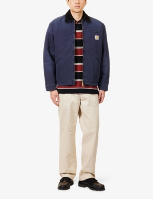 Carhartt Corduroy-collar Quilted Jacket In Blue
