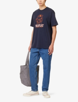 Carhartt Mens Dark Navy Fairplay Cotton T-shirt Xl In Blue