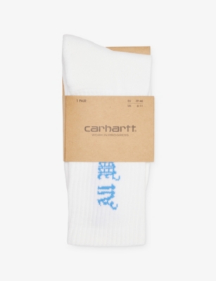 Carhartt Mens White No Play Printed Stretch-cotton Blend Socks In White