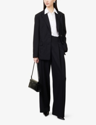 Vince Womens Black Tailored Pleated Woven Trousers In Black