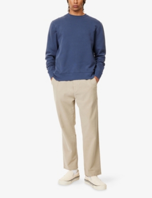 Citizen Of Humanity Mens Vint Stone (dk Beige) Pull On Straight-leg Cotton-blend Trousers Xs In Neutral