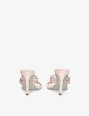 RENE CAOVILLA: Chandelier 80 Crystal-Embellished Heeled Satin Sandals