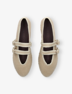 FLABELUS: Claire Linen Mary-Jane Flats