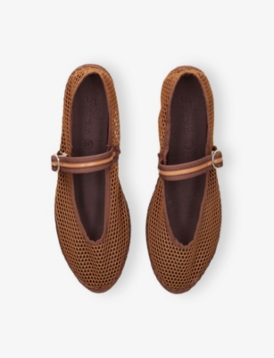 Flabelus Mesh Isabella Ballet Flats In Brown