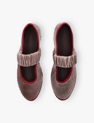 FLABELUS: Mafalda Velvet Ballet Flats