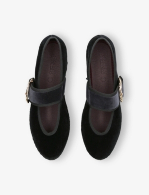 Flabelus Womens Black Sophie Velvet Ballet Flats Eur 42/ 9 Uk In Black