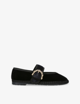 Flabelus Womens Black Sophie Velvet Ballet Flats Eur 42/ 9 Uk In Black
