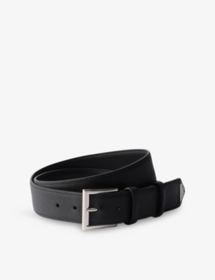 PRADA: Triangle-Logo Saffiano Leather Belt