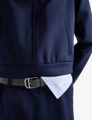 Prada Mens Grey Saffiano Leather Belt In Gray