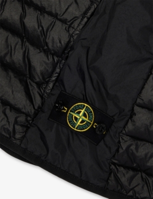 Stone Island Black Padded Sleeveless Shell Gilet In Black