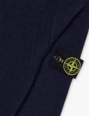 STONE ISLAND: Crewneck Logo-Patch Knit Jumper 14 years