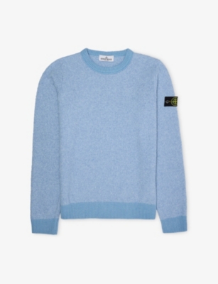 STONE ISLAND: Logo-Badge Boucle Knitted Jumper 14 Years
