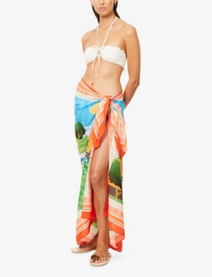 Seafolly Womens Sunset Cotton Sarong Turquoise In Multi