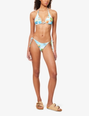 Seafolly Womens Turquoise Tie-side Rio Bikini Bottoms
