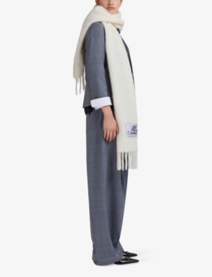 Marni Womens 00w03 Brand-patch Alpaca-blend Scarf