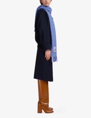 Marni Womens Chb50 Checked Wool-blend Scarf