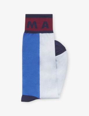 Marni Womens Inb11 Colour-block Cotton-blend Mid-calf Socks In Multi