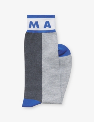 Marni Womens Inn15 Colour-block Cotton-blend Mid-calf Socks In Multi
