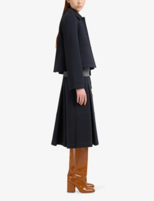 Marni Womens 00n60 Colour-block Brand-embroidered Wool Cardigan In Multi