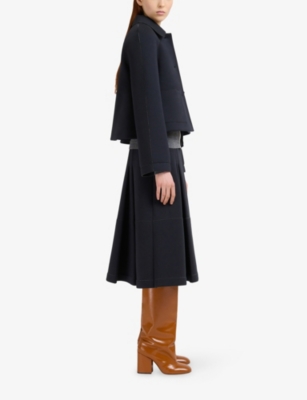 Marni Womens 00m20 Colour-block Short-sleeved Wool Jumper In Brown