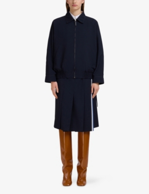 Marni Womens 00b99 Zip-up Side-pocket Wool Jacket In Black