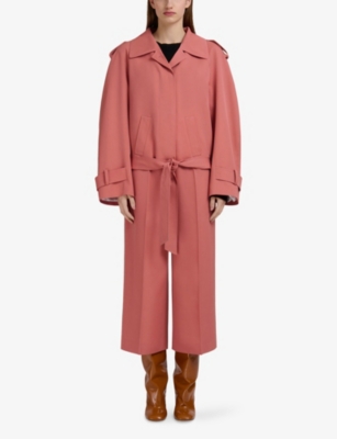 Marni Womens 00c36 Relaxed-fit Wool Trench Jacket In Pink