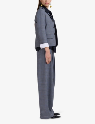 Marni Checked Wide-leg Trousers With Front Pleats And Concealed Zip